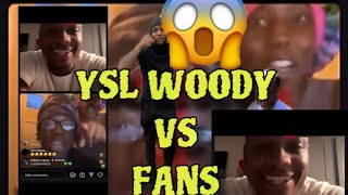 YSL WOODY LIVE ROASTED BY FANS SAYS “IM NOT WORRIED ABOUT ANYONE OUT HERE ” yslwoody ysl yslcase [upl. by Orips]