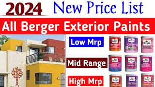 Berger All Exterior Paints New Price  Berger External All Paints Price [upl. by Lluj18]