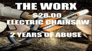 WORX 14 INCH ELECTRIC CHAINSAW 2 YEARS OF ABUSE [upl. by Dnalon577]