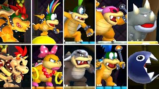 New Super Mario Bros 2 3DS  All Koopaling amp Bowser Boss Fights [upl. by Legin]