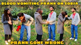 Blood Vomiting Prank On Sobia 😳 She Crying  Prank Gone Wrong  training back workout pushups [upl. by Joao]