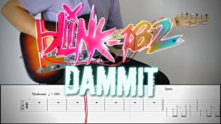 BLINK182  DAMMIT  Guitar Cover Tutorial FREE TAB [upl. by Hurless]