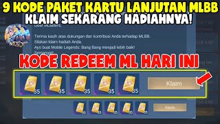 9 KODE REDEEM PAKET KARTU LANJUTAN MOBILE LEGENDS  KODE REDEEM ML HARI INI JULI 2024 [upl. by Sams]