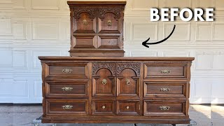 I GAVE THIS DRESSER SET A STUNNING MAKEOVER  NEW FURNITURE FLIP FOR 2024 [upl. by Shanna]