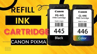 How to refill Ink Cartridges  PG445  CL446  Canon Pixma [upl. by Nylireg]