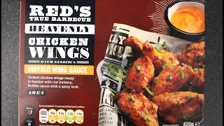 Reds HEAVENLY CHICKEN WINGS with GLORIOUS BUFFALO WING SAUCE  £3  Asda  Food Review [upl. by Ynot68]