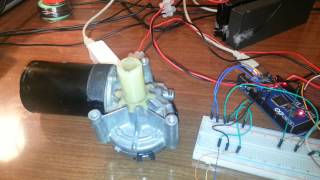 Arduino ibt2 h bridge and 12V wiper motor [upl. by Elayor]