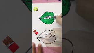 🥝🍫 💋Lipstick Painting art drawing satisfying painting viralshorts [upl. by Held]