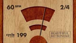 60 BPM 24 Wood Metronome HD [upl. by Ehcsrop936]