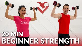 20 Min Full Body Dumbbell Workout for Beginners  Beginner Strength Training at Home with Weight [upl. by Etnoed]