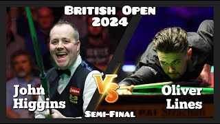 John Higgins vs Oliver Lines  British Open Snooker 2024  SemiFinal Live Full Match [upl. by Dominic]