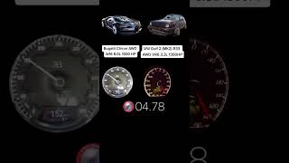 Bugatti Chiron 1500 hp VS VW Golf 2 MK2 1300 hp viral dc foryou custom sound [upl. by Shank674]