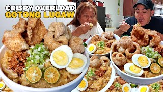 CRISPY GOTONG LUGAW OVERLOAD Famous Filipino Street Food [upl. by Sy]