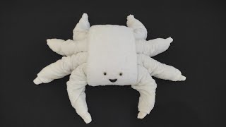 TOWEL ANIMAL CRAB  TOWEL FOLDING DESIGN [upl. by Kcirddec]