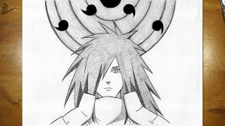 Anime Drawing  How to Draw Madara Uchiha Step by Step [upl. by Ttirb]