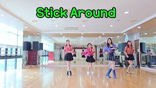 Stick Around Beginner 초급  Line dance Demo amp Count진킴라인댄스온양4동회원분들과 [upl. by Towland]