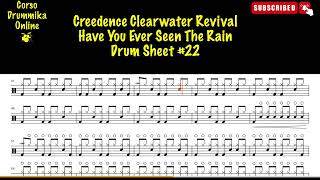 Creedence Have You Ever Seen The Rain DRUM TRANSCRIPTION DRUM SHEET SPARTITO BATTERIA 22 [upl. by Notniv]