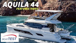 Aquila 44 2018  Features Video by BoatTESTcom [upl. by Htehpaj]