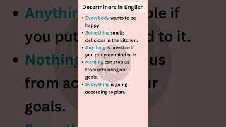 Determiners in English  English Grammar english shorts [upl. by Januarius]