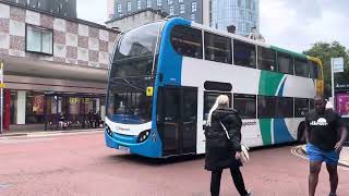 Stagecoach bus Portsmouth Enviro400 on Route13 and Enviro300 on Route 21 leaving City Shops South [upl. by Everest]