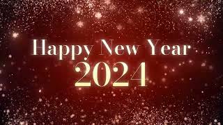 HAPPY NEW YEAR 2024 Video Loop Wallpaper Screesaver Background 1 HOUR red white snow [upl. by Yasmar]