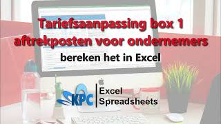 Tariefsaanpassing box1 aftrekposten ondernemers in Excel ✅ [upl. by Dubenko]