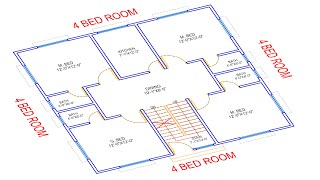 HOUSE PLAN DESIGN  EP 247  1100 SQUARE FEET 4 BEDROOMS HOUSE PLAN  LAYOUT PLAN [upl. by Otrebide613]