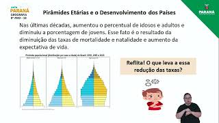 2022  Resumo da Aula  8º Ano  Geografia  Aula 18  Pirâmides Etárias e o Desenvolvimento dos [upl. by Markman745]