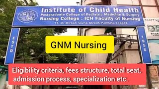 ICH Faculty Of Nursing Gnm Nursing course details।। Best nursing college in kolkata ।। [upl. by Llertnauq28]