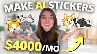 The EASIEST Side Hustle of 2024 Make AI STICKERS to Sell Online on Etsy Print on Demand [upl. by Aniretac]