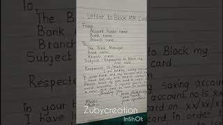 Letter to Block ATM Card ✅📝learning knowledge shorts [upl. by Nosa471]