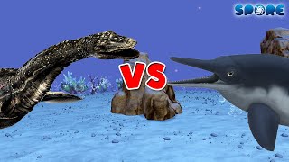 Plesiosaurus vs Ichthyosaurus  Dino Deathmatch S1E8  SPORE [upl. by Tat437]