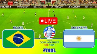 BRAZIL vs ARGENTINA  COPA AMERICA 2024 Final Highlights TodayFull Match All Goals  Live ⚽ [upl. by Nellie]