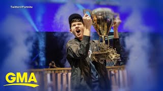 16yearold wins 3M as 1st ever Fortnite world champ l GMA [upl. by Nalaf]