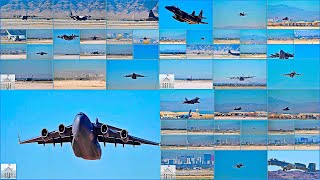 AC130J Ghostrider F16 F22 F15E A10 F35 EA18G C17 Globemaster III Takeoff [upl. by Suissac]