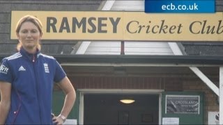 Charlotte Edwards takes Womens Ashes Trophy to Ramsey [upl. by Odrick]