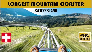 Longest Mountain Coaster in Switzerland  4K Video [upl. by Selfridge]