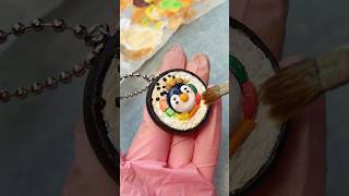 Making kimbap keychain with airdry clay handmadekeychain diykeychain ceramic paintwithme [upl. by Yra]