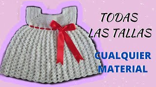 😍 Vestido a crochet BEBÉS Y NIÑAS paso a paso Bien ExplicadoTODAS LAS TALLAS 🔴En cualquier MATERIAL [upl. by Suillenroc]