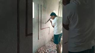 Wall cutting council pipe line wiring plumbing plumber funny experiment pipeworks pipefitter [upl. by Enoob]