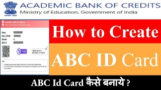 ABC ID kaise banaye abc id card kaise banaye how to create abc id card abc id kaise bnaye college [upl. by Jariv]