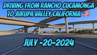 Driving From Rancho Cucamonga To Jurupa Valley California 🛣️ 🇺🇸 [upl. by Idnaj976]