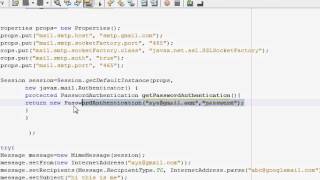 Java prog89JavaMail  transfer email using gmail SMTP IMake your code interactive [upl. by Shaver]