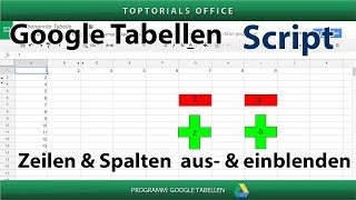 Zeilen ausblenden  Spalten ausblenden  einblenden Google Tabellen Script [upl. by Cha459]