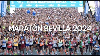 MARATÓN SEVILLA 2024 HIGHLIGHTS VIDEORESUMEN EN UN MINUTO Campeonato España Maratón [upl. by Augustin]