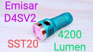 Emisar D4SV2 Led Taschenlampe Flashlight Aux Leds Anduril UI Test Review keine Olight Sofirn [upl. by Devlen]