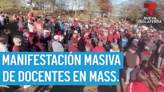 Manifestación masiva de docentes en Massachusetts [upl. by Hurwitz165]