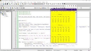 c program to make a calendar  Easiest way  Step by step [upl. by Lovmilla159]