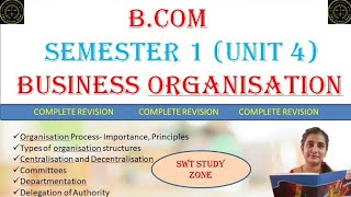 Business Organisation  Bcom  Unit 4  Complete revision  Lucknow University  swtstudyzone [upl. by Lindbom]