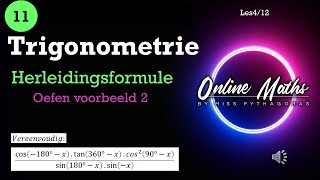 Graad 11 Trigonometrie Identiteite Les4 Herleidingsformules Oefen Voorbeeld 2 [upl. by Anauqahs13]